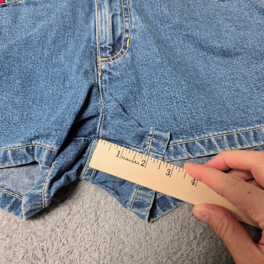 Tommy Hilfiger Womens 5 Denim Shorts Blue Vintage 90s Embroidered Logo Wash - Picture 8 of 9